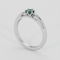 0.27 Ct. Bluish Green Sapphire Ring, Silver 2