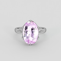6.54 Ct. Purplish Pink Sapphire Ring, 10K White Gold 1