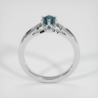 0.64 Ct. Greenish Blue Sapphire Ring, 10K White Gold 3