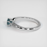 0.64 Ct. Greenish Blue Sapphire Ring, 10K White Gold 4