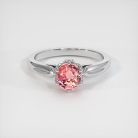 1.03 Ct. Padparadscha Sapphire Ring, 14K White Gold 1