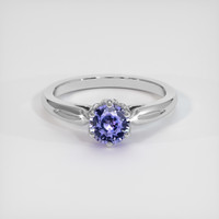 0.84 Ct. Purplish Blue Sapphire Ring, 14K White Gold 1