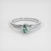 0.58 Ct. Sapphire Ring, 14K White Gold 1