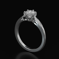 0.69 Ct. White Sapphire Ring, 14K White Gold 2