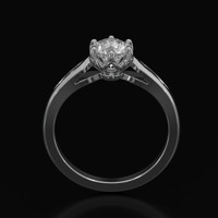 0.69 Ct. White Sapphire Ring, 14K White Gold 3