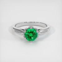 1.16 Ct. Emerald Ring, 18K White Gold 1