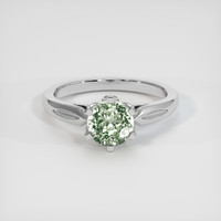1.46 Ct. Green Sapphire Ring, 18K White Gold 1