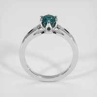 0.89 Ct. Bluish Green Sapphire Ring, 18K White Gold 3