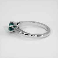 0.89 Ct. Bluish Green Sapphire Ring, 18K White Gold 4
