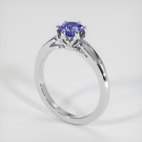 0.84 Ct. Purplish Blue Sapphire Ring, 18K White Gold 2