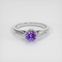 0.91 Ct. Sapphire Ring, 18K White Gold 1