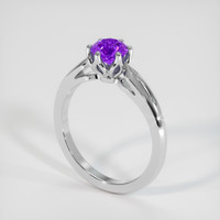 0.91 Ct. Sapphire Ring, 18K White Gold 2