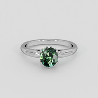 2.03 Ct. Bluish Green Sapphire Ring, 18K White Gold 1
