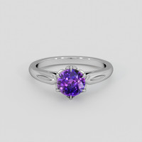1.32 Ct. Bluish Purple Sapphire Ring, 18K White Gold 1