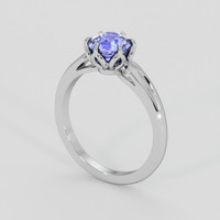 1.34 Ct. Purplish Blue Sapphire Ring, 18K White Gold 2