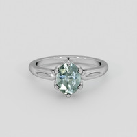 1.63 Ct. Bluish Green Sapphire Ring, 18K White Gold 1