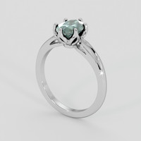 1.63 Ct. Bluish Green Sapphire Ring, 18K White Gold 2