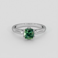 1.19 Ct. Bluish Green Sapphire Ring, 18K White Gold 1
