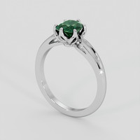 1.19 Ct. Bluish Green Sapphire Ring, 18K White Gold 2