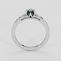 0.75 Ct. Bluish Green Sapphire Ring, 18K White Gold 3