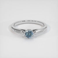 0.60 Ct. Greyish Blue Sapphire Ring, 18K White Gold 1