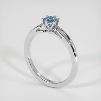 0.60 Ct. Greyish Blue Sapphire Ring, 18K White Gold 2