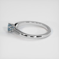 0.60 Ct. Greyish Blue Sapphire Ring, 18K White Gold 4