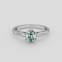 1.20 Ct. Green Sapphire Ring, 18K White Gold 1