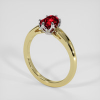 1.01 Ct. Ruby Ring, 14K White & Yellow 2