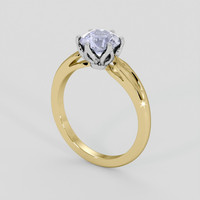 2.41 Ct. Bluish Grey Sapphire Ring, 14K White & Yellow 2