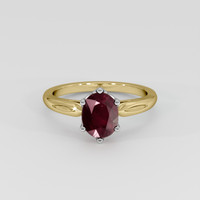 1.50 Ct. Ruby Ring, 18K White & Yellow 1