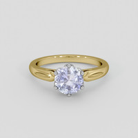 2.41 Ct. Bluish Grey Sapphire Ring, 18K White & Yellow 1