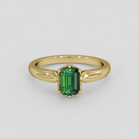 0.98 Ct. Green Tourmaline Ring, 10K Yellow Gold 1
