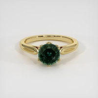 1.29 Ct. Bluish Green Sapphire Ring, 10K Yellow Gold 1