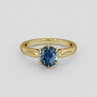 1.23 Ct. Greenish Blue Sapphire Ring, 10K Yellow Gold 1