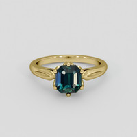 2.09 Ct. Bluish Green Sapphire Ring, 10K Yellow Gold 1
