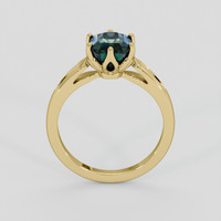 2.09 Ct. Bluish Green Sapphire Ring, 10K Yellow Gold 3