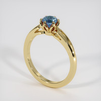 0.65 Ct. Greenish Blue Sapphire Ring, 14K Yellow Gold 2