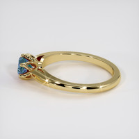 0.65 Ct. Greenish Blue Sapphire Ring, 14K Yellow Gold 4