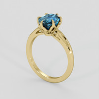 2.88 Ct. Blue Zircon Ring, 14K Yellow Gold 2