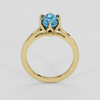 2.88 Ct. Blue Zircon Ring, 14K Yellow Gold 3