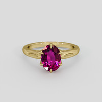 2.03 Ct. Purplish Red Ruby Ring, 14K Yellow Gold 1