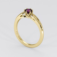 0.42 Ct. Purple Sapphire Ring, 14K Yellow Gold 2