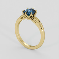 1.23 Ct. Greenish Blue Sapphire Ring, 14K Yellow Gold 2