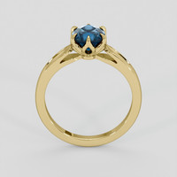 1.23 Ct. Greenish Blue Sapphire Ring, 14K Yellow Gold 3