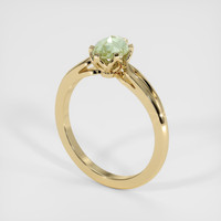 0.71 Ct. Yellowish Green Sapphire Ring, 14K Yellow Gold 2