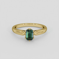 0.84 Ct. Green Sapphire Ring, 14K Yellow Gold 1