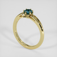 0.55 Ct. Bluish Green Sapphire Ring, 14K Yellow Gold 2