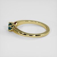 0.55 Ct. Bluish Green Sapphire Ring, 14K Yellow Gold 4