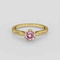 1.09 Ct. Pink Sapphire Ring, 14K Yellow Gold 1